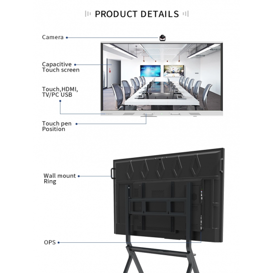 100 Inch Interactive Display, 20 Touch Points with Android Operating System