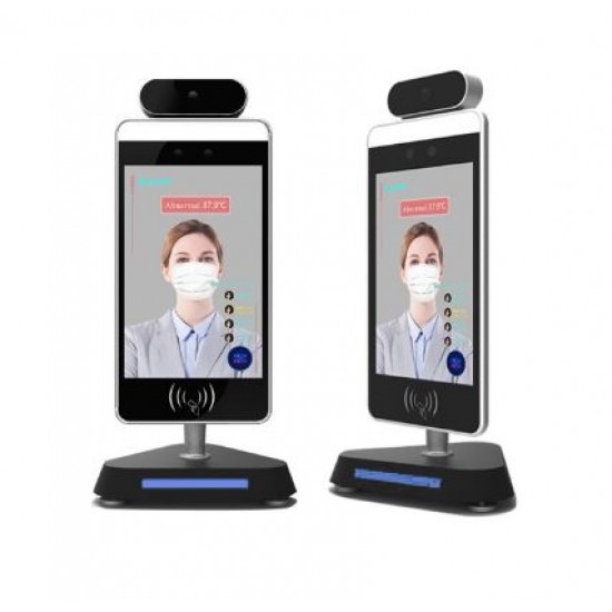 8 Inch Artificial intelligent System face recognition thermal imaging body temperature detection terminal 