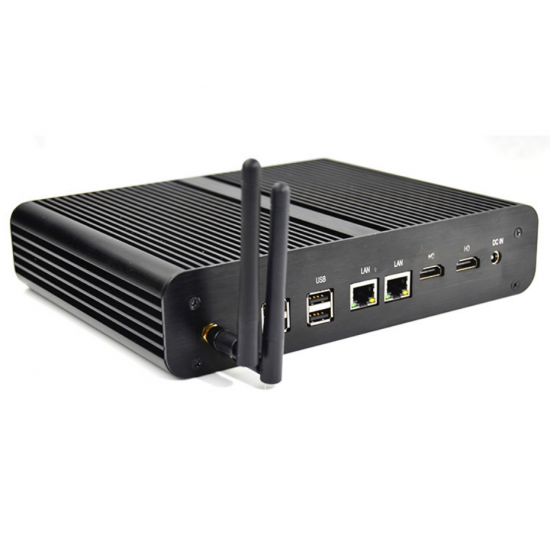 Office or Home Mini PC with Intel i7 6th Gen Processor, Fanless Heavy Alloy Aluminium Casing, 1xUHD and 1xFHD Graphics for two Monitors