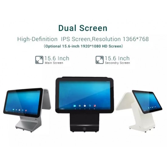 15.6" Dual Sided Screen, Quad-core Processor Android POS machine 