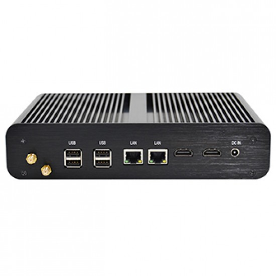 Office or Home Mini PC with Intel i7 6th Gen Processor, Fanless Heavy Alloy Aluminium Casing, 1xUHD and 1xFHD Graphics for two Monitors